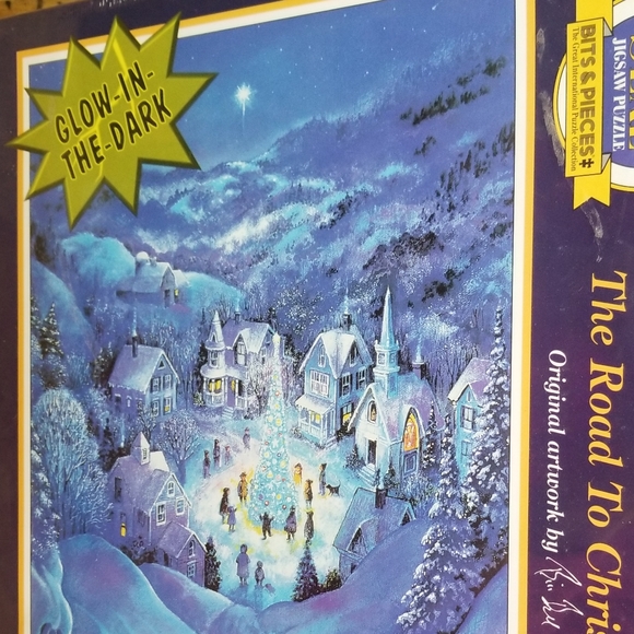 1995 The Road to Christmas 1000 Piece Jigsaw Puzzle Glow in the Dark 20” x 27” - Picture 12 of 12